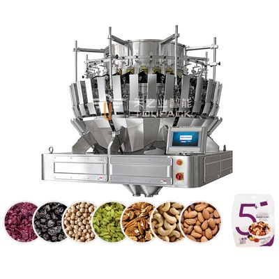 Máquina de Embalagem Vertical com Pesador de 14 Cabeças para Nozes de 3l ou 5l, Máquina de Embalagem Vertical com Pesador Multicabeças de 32 Cabeças para Frutas Desidratadas