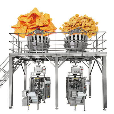 Máquina automática de embalagem de grânulos Chips de batata tudo em uma linha de produção de pesagem e embalagem
