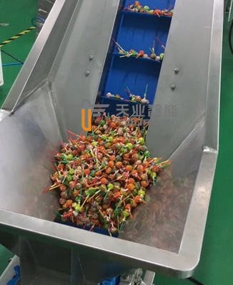 Sistema de empacotamento dos doces do pirulito da máquina de embalagem do pesador de Multihead do transporte de entalhe 25WPM